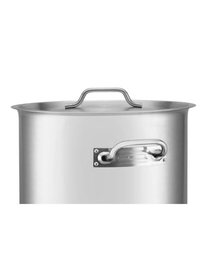 EDENBERG Big Stock Pot | Healthy Cookware Pot | Commercial Grade Large Stockpot | Non-Toxic, Non-Allergic Cookware- Silver, 50.3 L