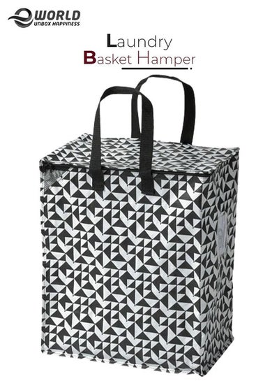 Freestanding Laundry Bag Organiser, Basket Hamper with holding Straps