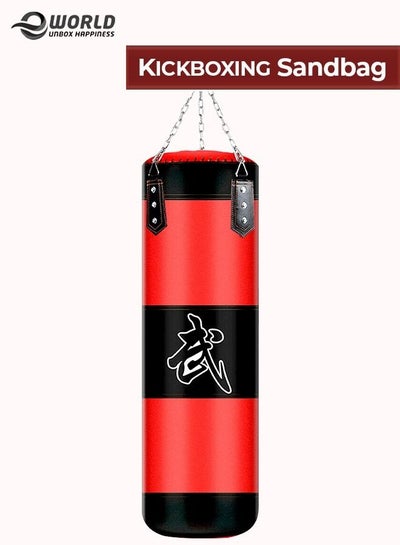 Professional Sports Boxing Bag For Heavy Weight Training Mma Martial Arts Karate Practice Punching Kickboxing Muay Thai Sandbag With Hanging Chains And Hooks 60cm