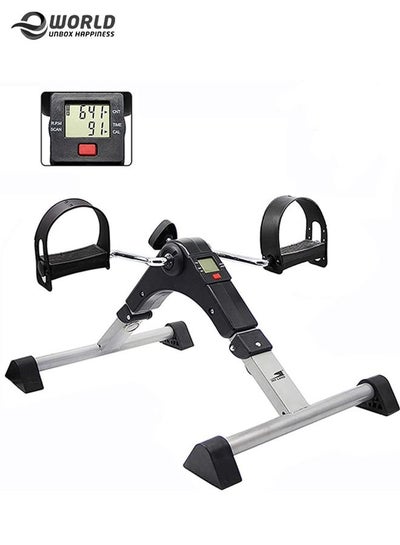 Portable Electric Mini Exercise Bike Pedal with LCD Display for Cardio with Adjustable Resistance