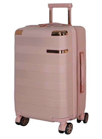 Hard Case Luggage Trolley For Unisex ABS Lightweight Travel Bag 4 Double Wheeled Suitcase With Built In TSA Type Lock A5125 Milk Pink