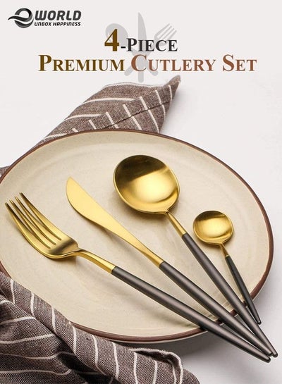 4-Piece Premium Stainless Steel Cutlery and Flatware Dinner Set