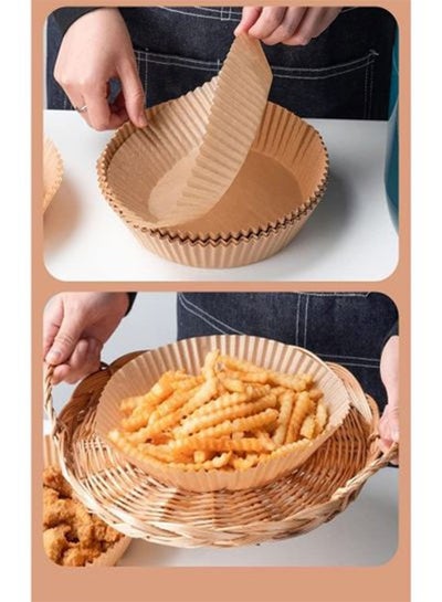 Air Fryer Parchment Paper Liners - 100PCS 6.3 Inch Disposable Cooking