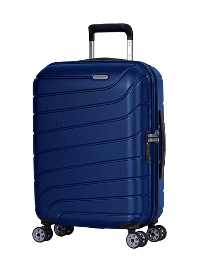 Voyager Hard side Travel Case Luggage Trolley Makrolon Lightweight with 4 Quiet Double Spinner Wheels Suitcase with TSA Lock KH91 Star Blue