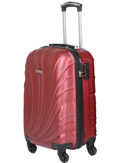 Hard Case Travel Bag Luggage Trolley for Unisex ABS Lightweight Suitcase with 4 Spinner Wheels KH115 Burgundy