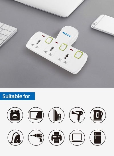 Multi Plug Power Extension Adapter 3 Way Universal Wall Uk 3 Pin Socket For Home Office And Kitchen