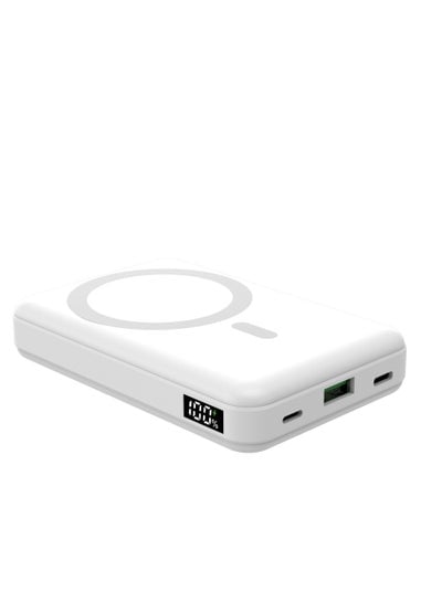 PB-100 Compact 10,000 mAh Powerful Magnetic Wireless Powerbank with Digital Battery Display and Integrated stand design