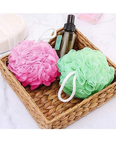 4 Pcs Shower Bath Sponge Shower Loofahs Balls Multicolour