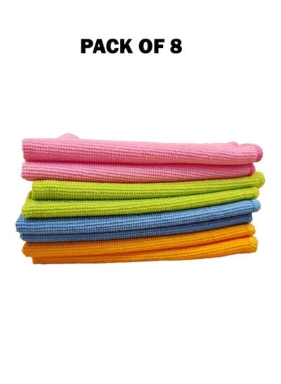 8-Piece Microfiber Cleaning Cloth Set multicolor