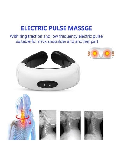 6 Modes Electric Neck Massager Pulse Back Power Control Far Infrared Heating Pain Relief Tool for Home Therapy