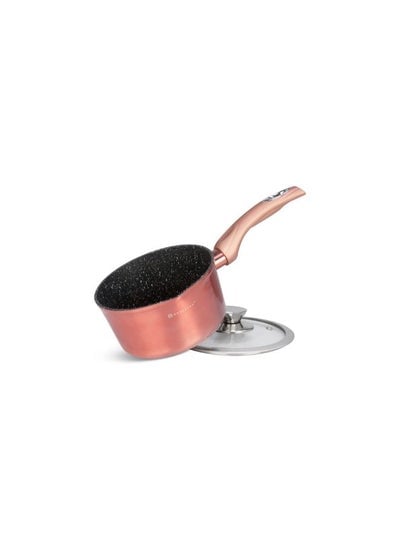 EDENBERG 15-piece MetallicRose Gold Forged Cookware Set| Stove Top Cooking Pot| Cast Iron Deep Pot| Butter Pot| Chamber Pot with Lid| Deep Frypan