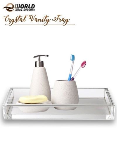 Acrylic Decorative Tray Modern Minimalist Valet Organizer for Bedside and Bathroom use