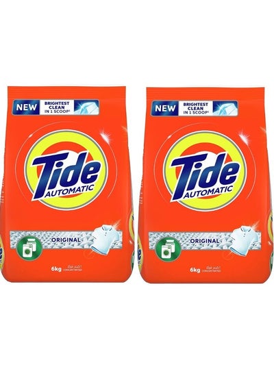 Tide Automatic Laundry Detergent Powder, Original Scent, Stain-free Clean Laundry, Tide Washing Powder, Pack of 2 x 6 KG (12KGs)