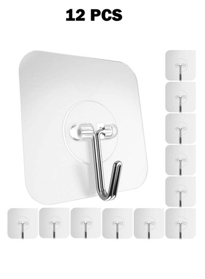 12-Piece Stainless Steel Self-Adhesive strong sticky Wall Hook