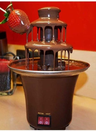 2-layer Electric Chocolate Fountain Melt Fondue Lava Machine Stainless Steel Fondue Heat Motor Control