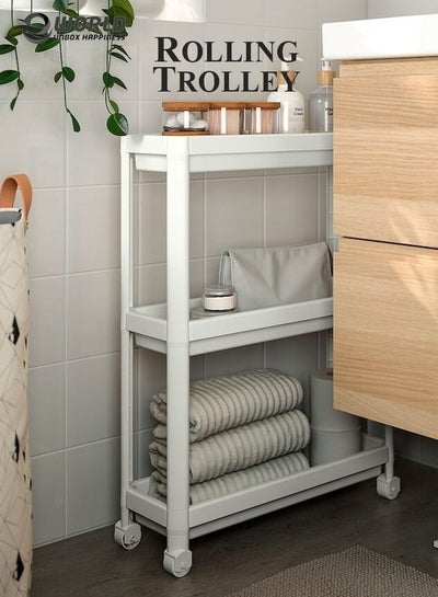 Multifunction 3 Tier Mesh Storage Organizer With Shelves And Wheels Casters For Home Kitchen And Office