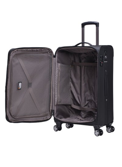 Soft Shell Travel Bag Expandable Luggage Trolley for Unisex Polyester Light Weight Suitcase with TSA lock 4 Quiet Double Spinner Wheels V6093SZ