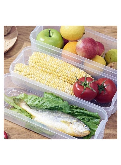 Stackable Fridge Organiser Boxes,  Food Containers with Removable Lid 6L