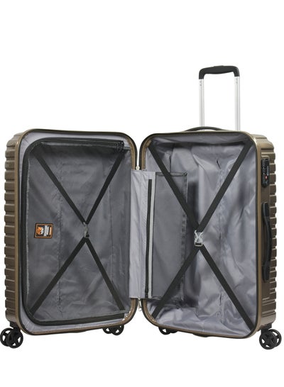 Wheeled Unisex Hard Shell Trolley Luggage Set Makrolon Lightweight 4 Quiet Double spinner Wheel Suitcase with TSA lock KH53M Coffee Coffee