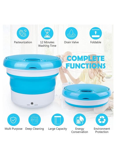 Portable Washing Mini Folding Cloth Machine, Small Foldable Bucket Washer Lightweight Convenient Washer for Wash Baby Clothes, Camping, Travelling