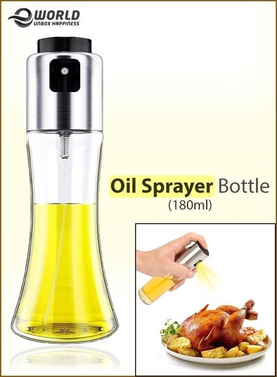 Cooking Oil Dispenser Spray bottle Olive Oil Sprayer Mixer with shower and Brushes for Air Fryer BBQ Grilling and Cooking in Kitchen Glass/Stainless Steel.