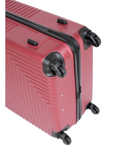 Hard Case Suitcase Luggage Trolley for Unisex ABS Lightweight Travel Bag with 4 Spinner Wheels KH120 Burgundy