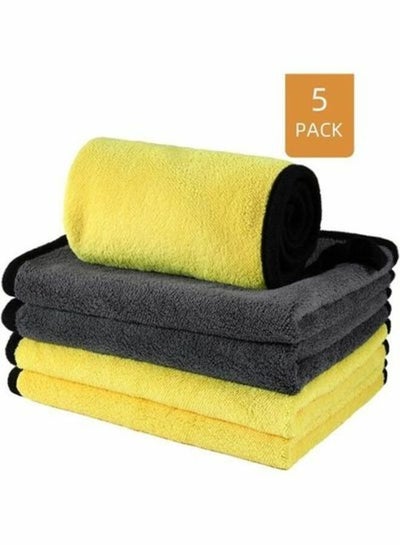 5 Pieces Soft Edgeless 2-Sided Microfiber Towel For Car