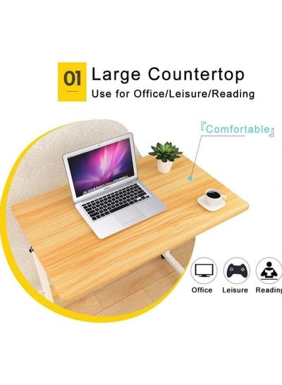 Laptop Stand Adjustable Computer Standing Desk with Wheels Portable Side Table for Bed, Sofa, Hospital, Reading & Eating