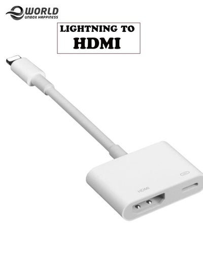 Lightning to Digital AV Adapter Lightning to HDMI Adapter  with Charging Port for iPhone, iPad and iPod Models and TV Monitor Projector