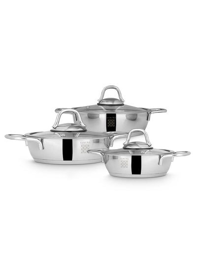 Definition 6 Piece Stainless Steel Egg Pan Set