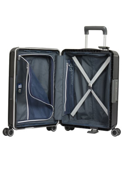 Vertica Hard Case Travel Bag Luggage Trolley Polypropylene Lightweight Suitcase 4 Quiet Double Spinner Wheels With Tsa Lock B0006 Black