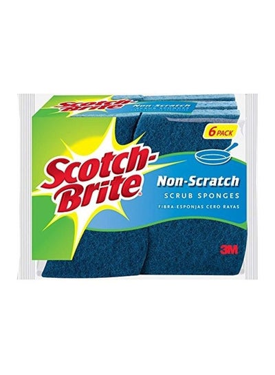 Pack of 6 Scrub Sponge Blue