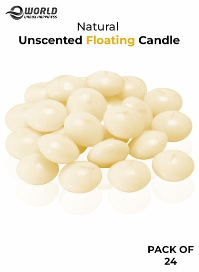 Pack of 24 Unscented Floating Candles for Parties and Home décor