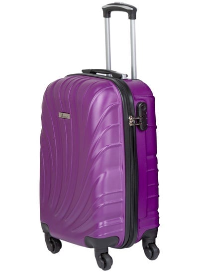 Hard Case Travel Bag Luggage Trolley for Unisex ABS Lightweight Suitcase with 4 Spinner Wheels KH115 Purple