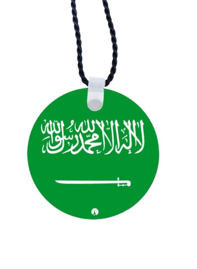 Saudi Flag Printed Car Mirror Pendant