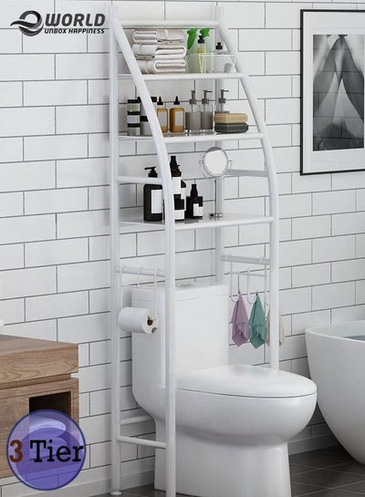 3-Tier Shelf Over The Toilet Bathroom Storage Organizer Rack Adjustable Height