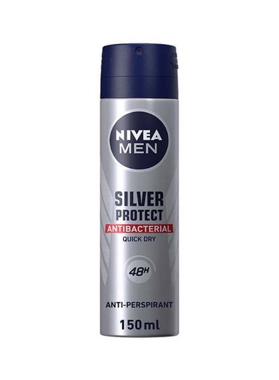 Men Silver Protect, Antiperspirant, Antibacterial Protection, Spray Silver/Blue 150ml