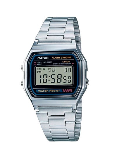 Men's Water Resistant Stainless Steel Digital Watch A158WA-1 - 33 mm - Silver