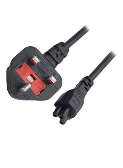 Laptop Power Cable With UK Plug And Fuse 0.5mm Black