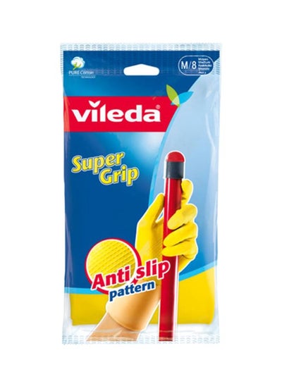 Pair Of Super Grip Anti-Slip Gloves Yellow 8inch