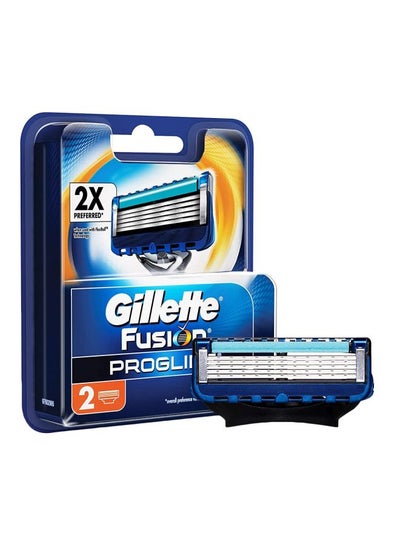 Pack Of 2 Fusion Proglide Cartridge Blue/Silver