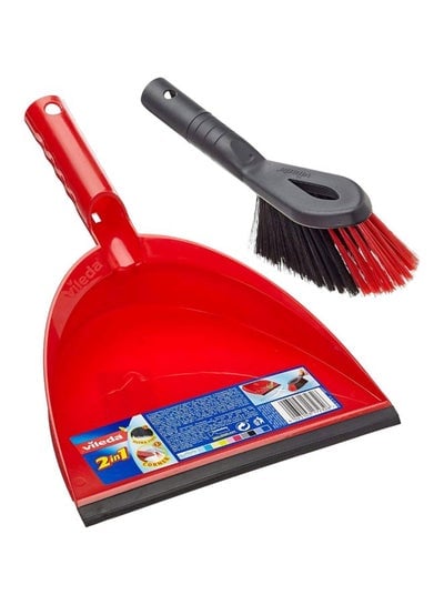 2-In-1 Dustpan And Brush Set Red/Black/Grey