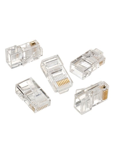 Pack Of 100 RJ45 CAT5 Modular Connectors Clear
