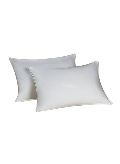 Pack of 2 400 Thread Count Anti Allergy Soft Touch Rectangular Pillows Set Includes 2xPillows 45x75 Cotton White 45x75centimeter