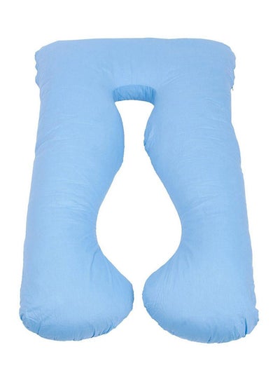 Comfortable U-Shaped Maternity Bed Pillow Cotton Light Blue 120x80centimeter