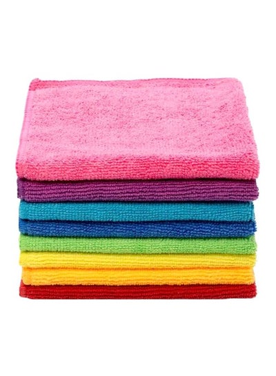 8-Piece Microfibre Cleaning Cloth Set Multicolour 30x30cm