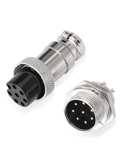 8-Pin Waterproof Male To Female Aviation Connector Socket Silver