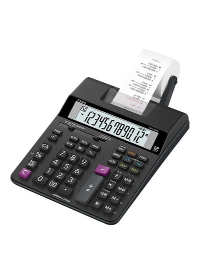 12-Digit Mini Printing Calculator Black