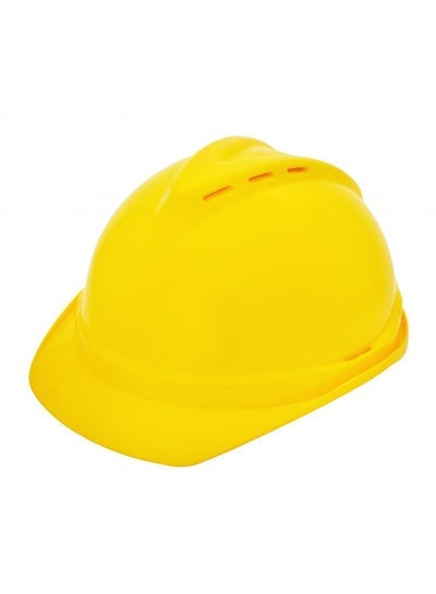 4-Point Safety Ventilated Helmet With Ratchet Suspension Yellow Free size