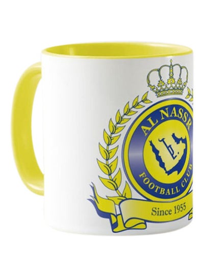 Al Nasser Saudi Football Club Printed Mug White & Yellow 11ounce